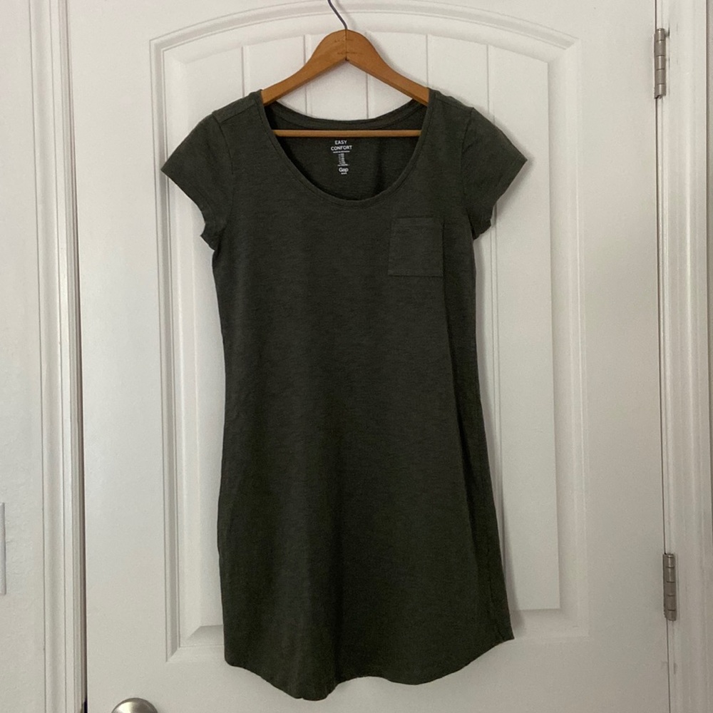 Gap Cotton Dress - Olive Green